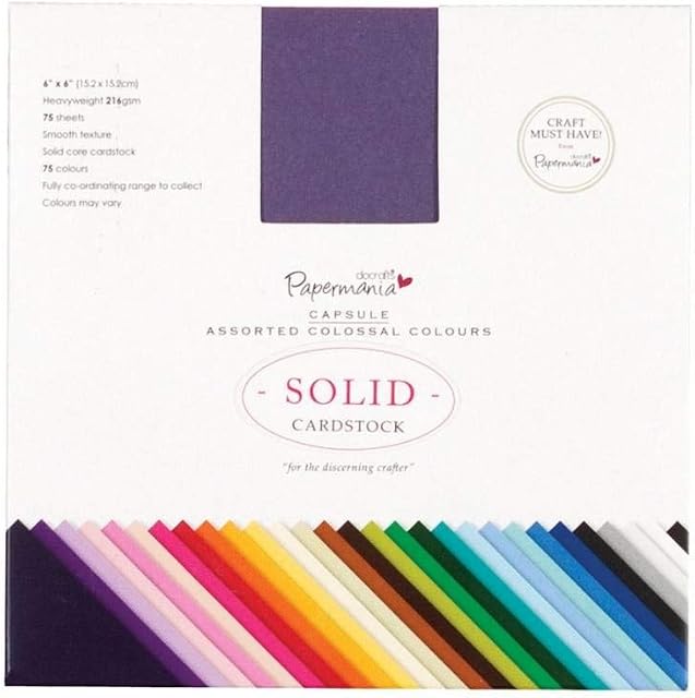 Docrafts 6 x 6-Inch Solid Premium Cardstock Colossal Capsule (Pack of 75)