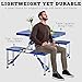 Outsunny Folding Picnic Table with Seats and Umbrella Hole, Portable Camping Chairs Set, 4-Seat, Aluminum Frame, Blue