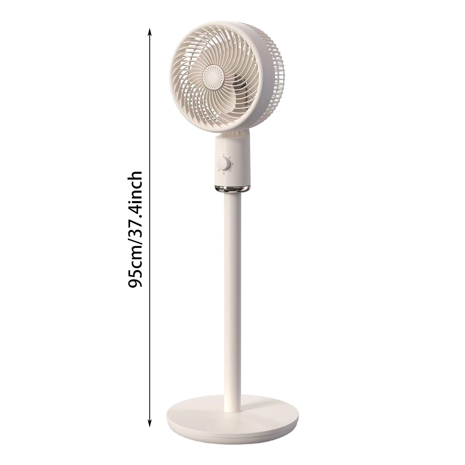 Ventilatore USB portatile in piedi regolabile in altezza circolazione dell'aria silenziosa per casa, camera da letto, scrivania, spazio di lavoro con testa oscillante, impostazioni di velocità