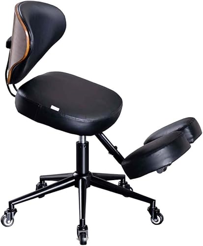 Silla ergonómica de rodillas con soporte de espalda, silla de postura ajustable, silla de oficina para aliviar el dolor de espalda, altura y ángulo
