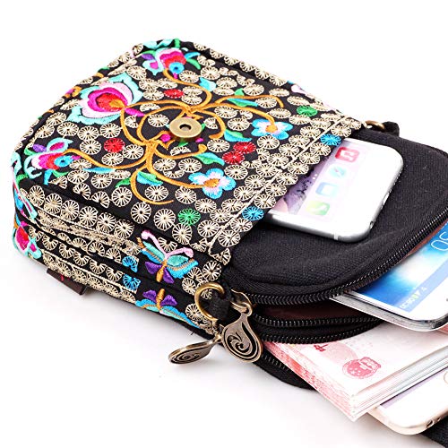 Silkarea PT-41582 Embroidered Cute Small Crossbody Bag For Women Cell Phone Purse Mini Handbags Wristlet Wallet Bag Coin Pouch thumb #6