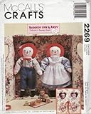McCall's 2269 Raggedy Ann & AndySewing Pattern, 1940's Vintage 20' Dolls with Carrying Case Collector's Sewing Series