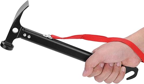Miniatura 2 de Martillo extractor de clavijas de estaca para tienda, tienda de campaña al aire libre ligera aleación de aluminio multifunción mango de goma
