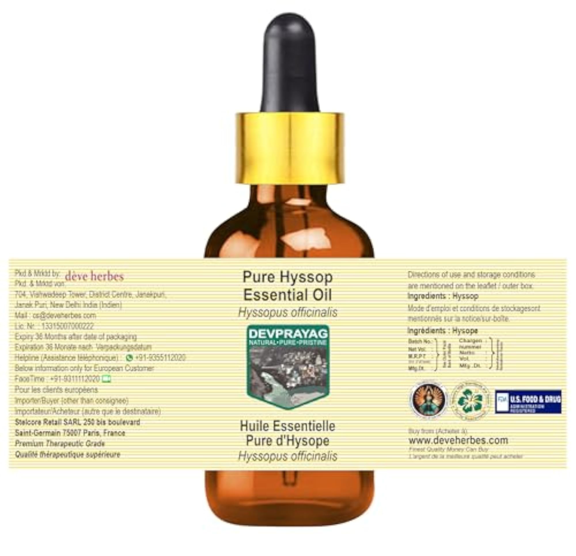 Hyssop Essential Oil, Pure & Lightweight