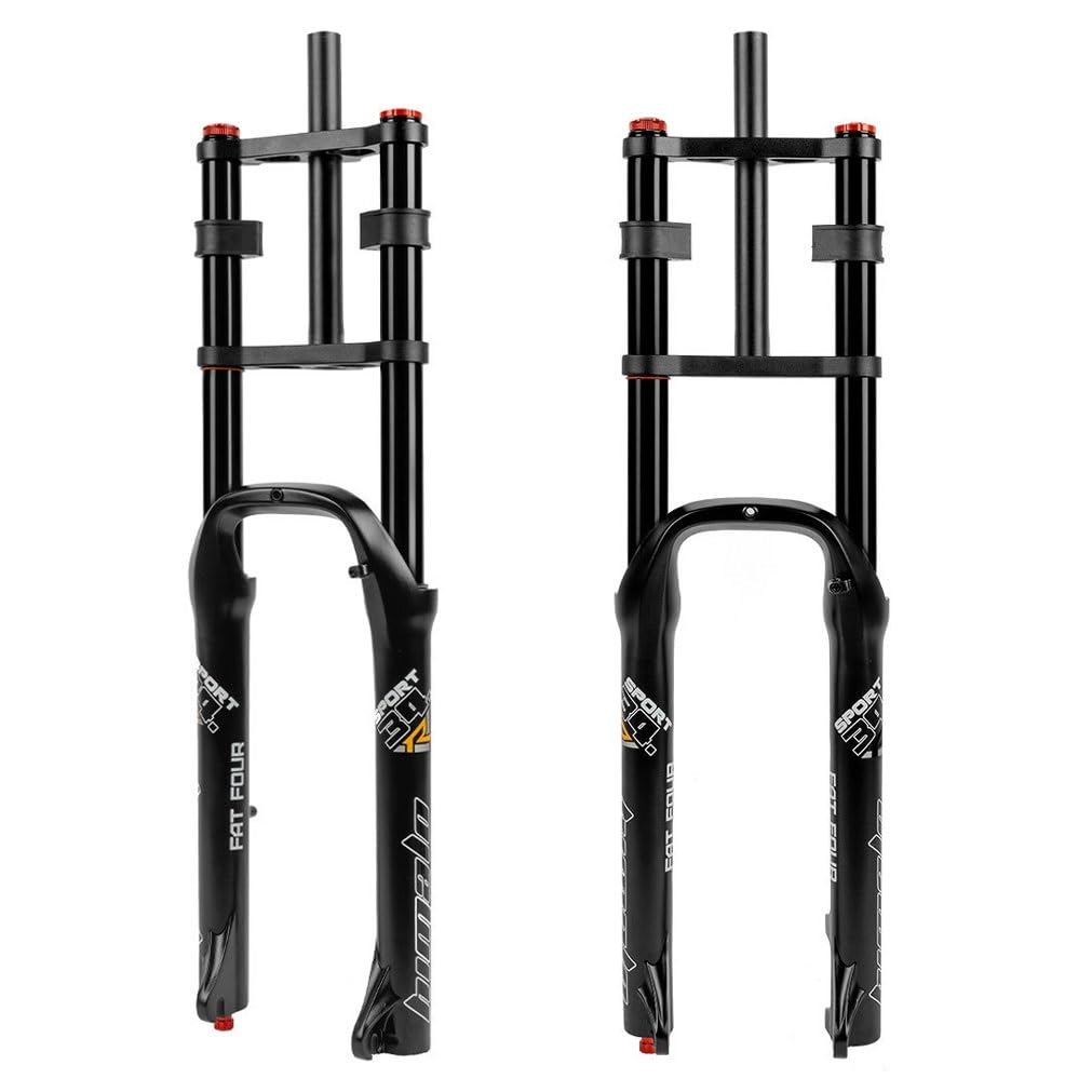 HIMALO 26'' Bike Fat Fork Downhill Bike Air Suspension Fork Travel 160mm Straight Double Shoulder Fork Rebound Adjustable Manual Lock QR 9x135mm,max