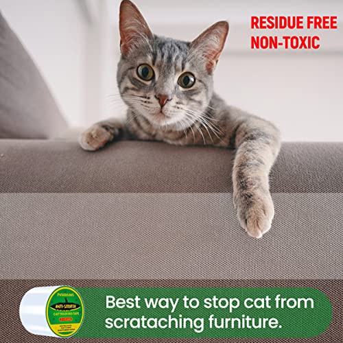 Petslucent Cat Scratch Furniture Protector Tape, Cat Anti Scratch Deterrent Training Tape, Double Sided Clear Sticky Paws Guards For Carpet, Sofa, Couch, Door (3''X 30 Yards, Green) #TOP1
