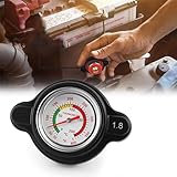 leediga 1 PC Car Water Tank Cover with Meter, Silicone Alloy Temperature-measurable High-pressure Radiator Cover, Replacement Accessories, for Most Cars, Off-road Vehicles, and Racing Cars (Black)