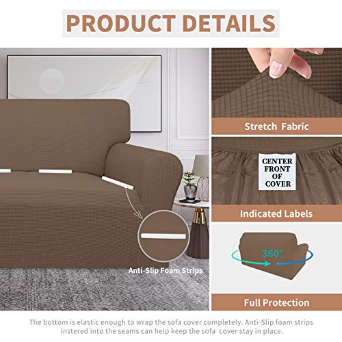 Image of Easy-Going 100% Waterproof Loveseat Couch Cover Stretch Jacquard Sofa Cover