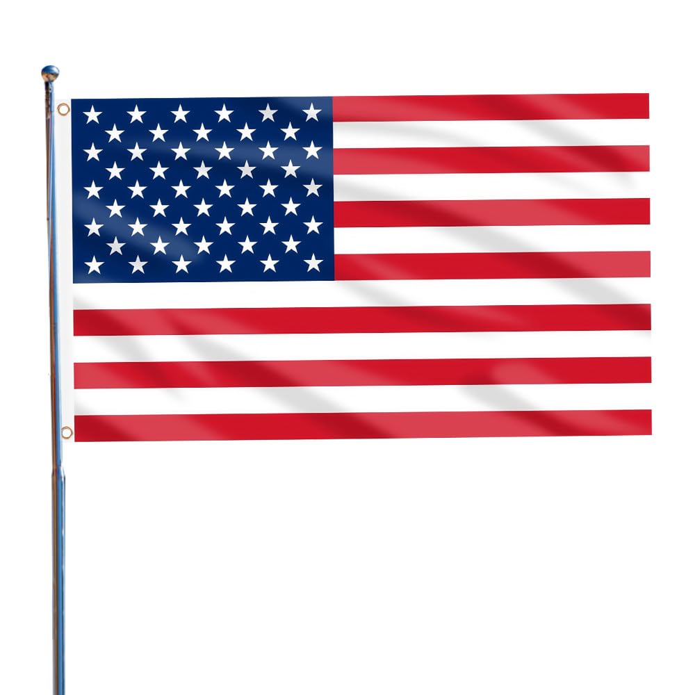 5ft x 3ft American Flag 90 x150cm United States National with Two Brass Grommets Large Flag of for Festival Party Sport Events Gardens Home Indoor and Outdoor USA Decoration