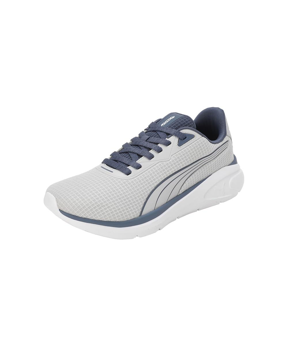 Puma Mens Exoteric Ash Gray-Inky Blue-White Running Shoe - 11 UK (31112802)