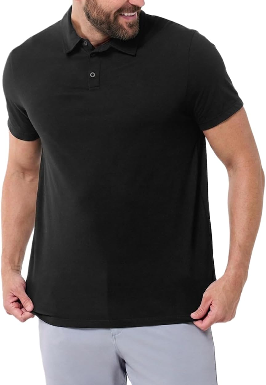 Polo Shirts for Men - Soft Cotton Slim Fit Short Sleeve Collared Shirt Men S - 4XL Fitted Polos