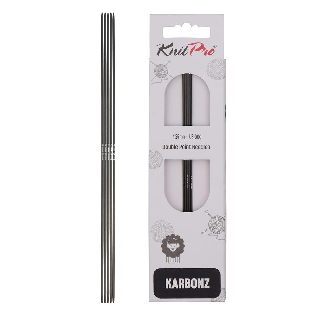 KnitPro Karbonz Double Pointed Needles 6" (15cm) | 1.25 mm