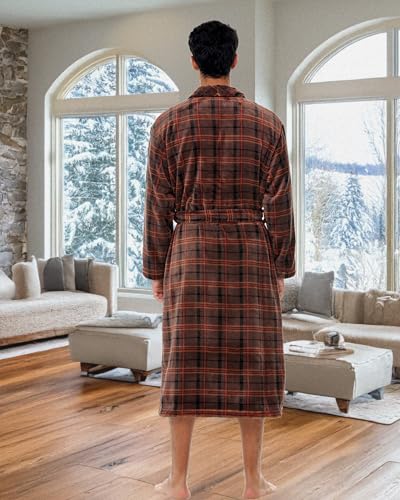 Alexander Del Rossa Mens Robe Plush, Bath Robe for Men, Lightweight Robes, Warm Fleece Bathrobe3