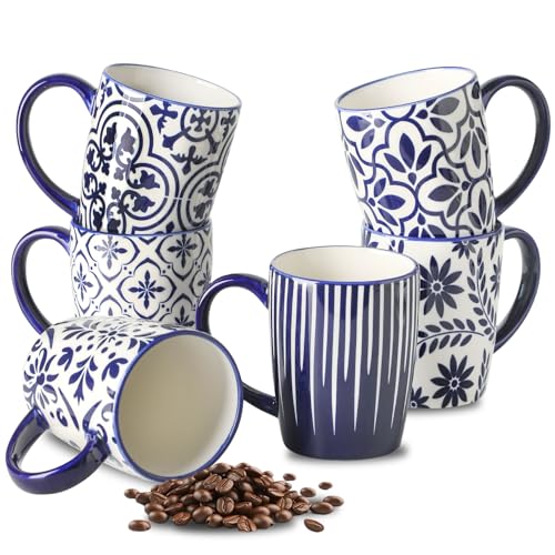 HASENSE Coffee Mugs Set of 6, 15OZ...