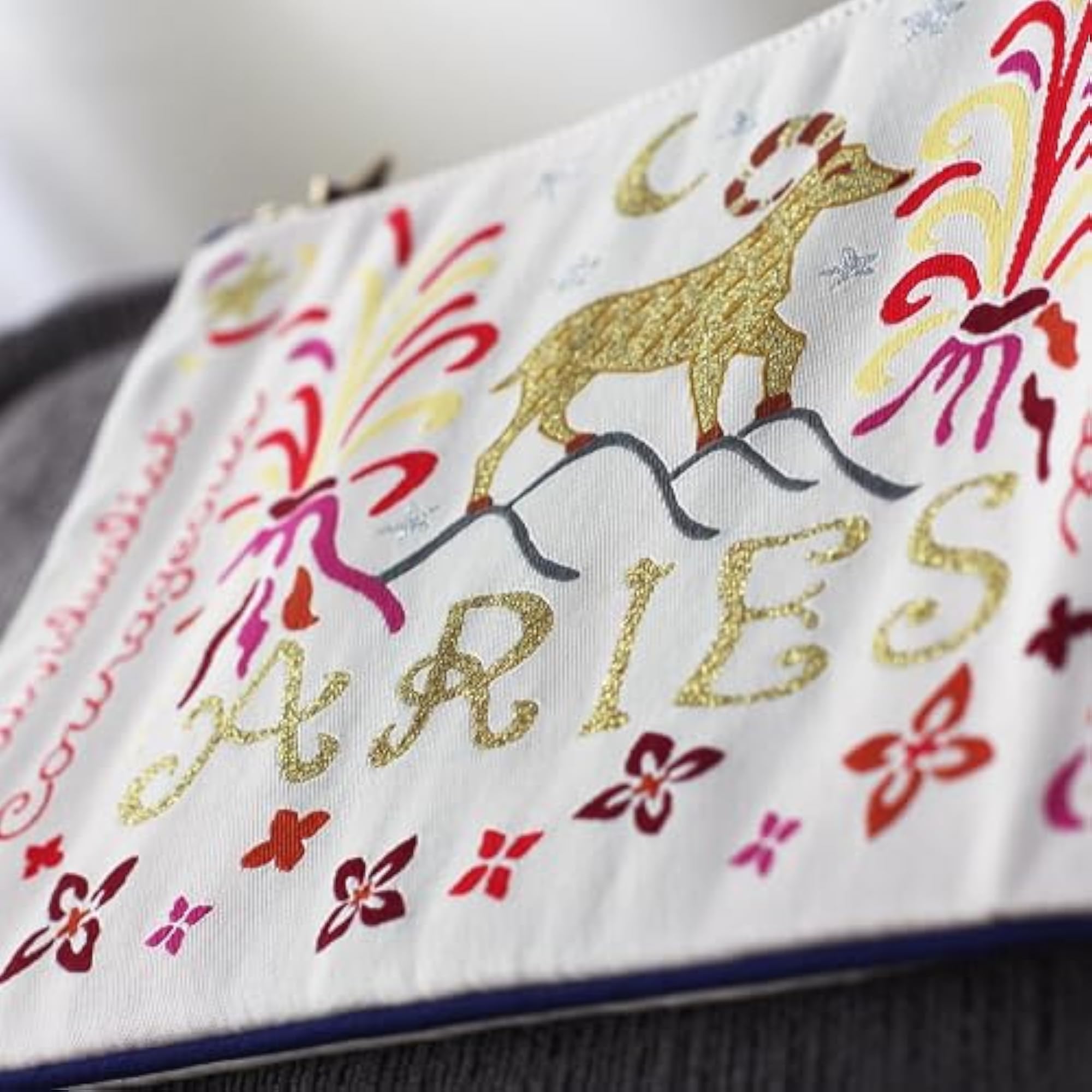 Astrology Zipper Pouch, Aries Design, 5" x 7"