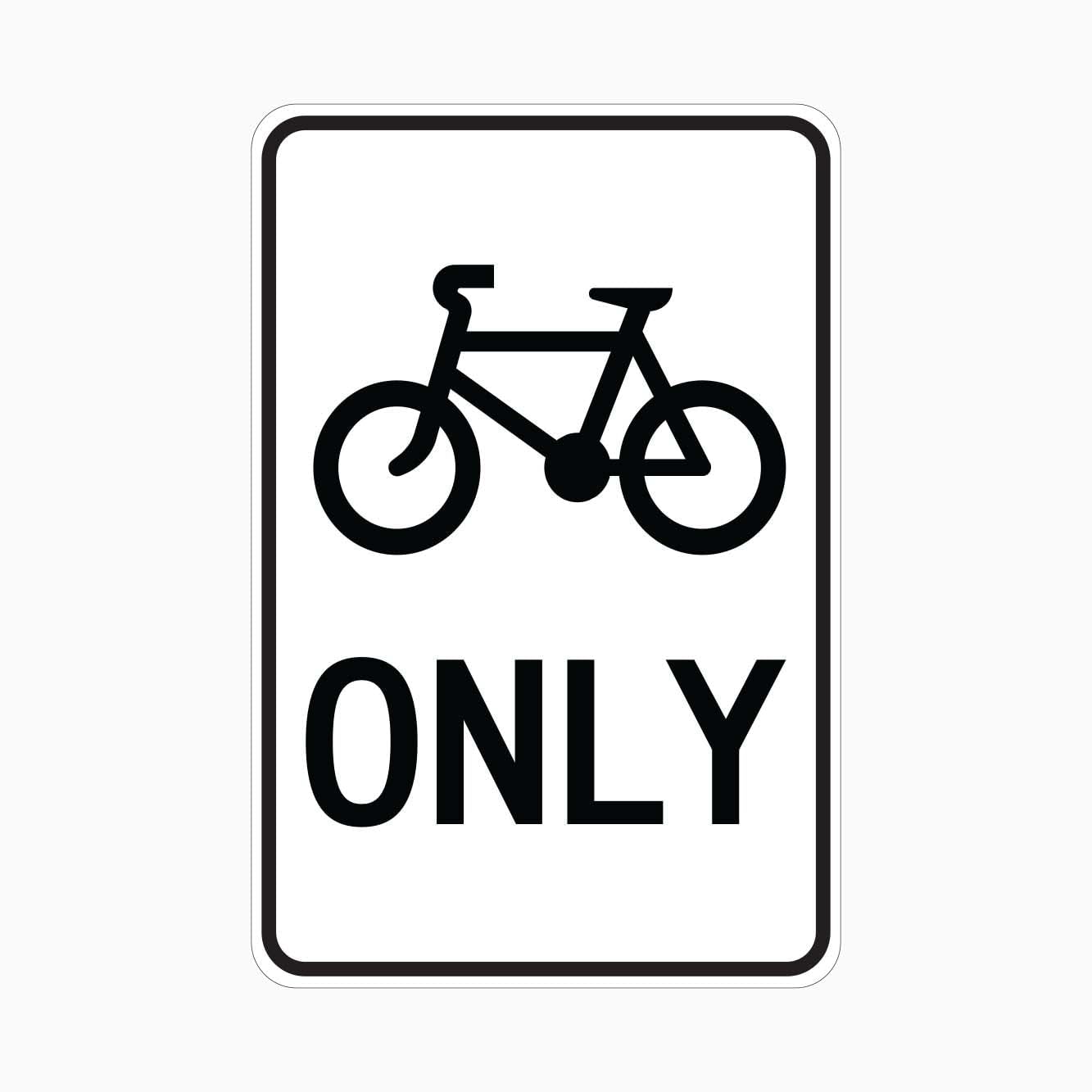 BICYCLE ONLY Traffic Sign, 12x8 Inch Metal Tin Sign, Road Rule Wall Sign for Factory Roads and Public Paths