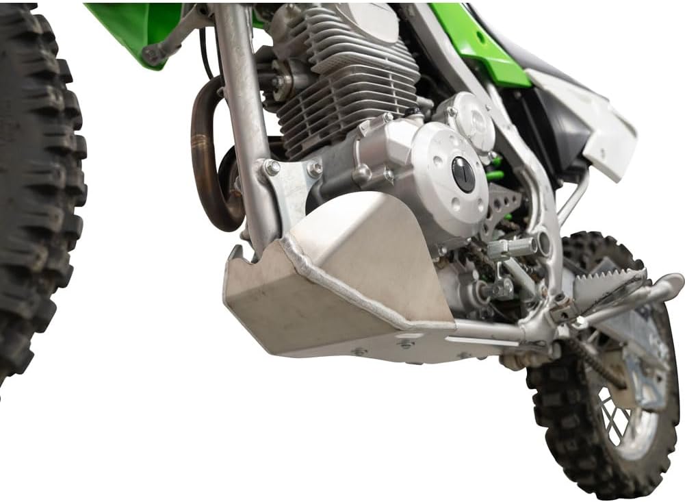 Tusk Aluminum Heavy-Duty Skid Plate for Engine Protection Bash Plate Glide Plate Silver Compatible with Kawasaki KLX140R L/F 2021-2026