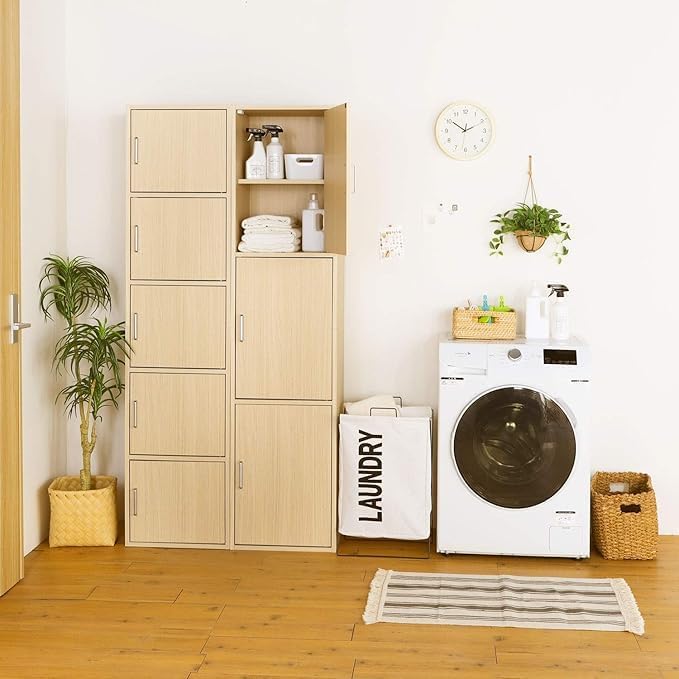 収納棚 ラック ストッカー 3段の扉付き収納 同シリーズで組み合わせ自由自在 一人暮らしの部屋や狭。 幅43&times;奥行39.3&times;高さ17