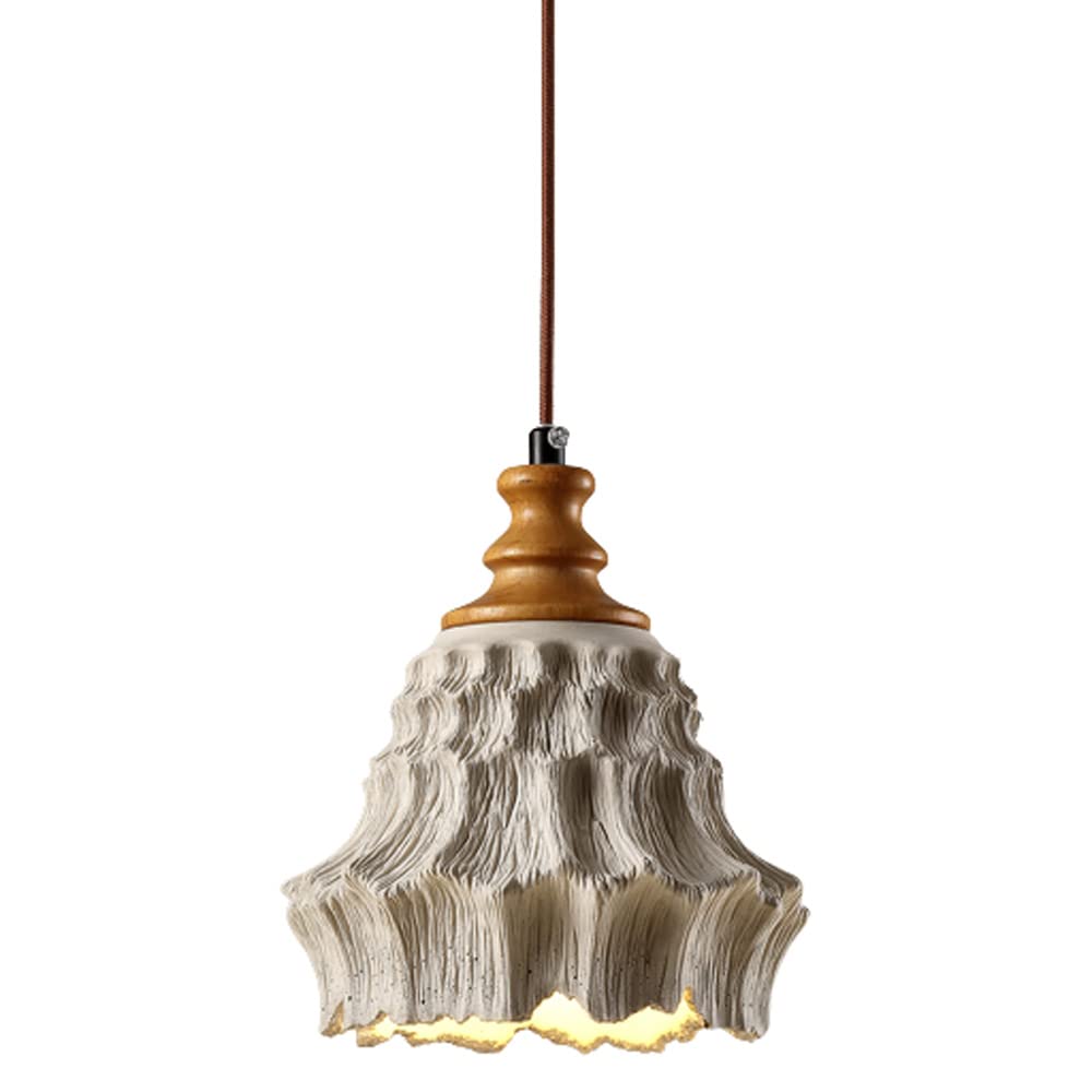 Plafonnier industriel en béton brut style rural luminaire suspension E27 ciment gris