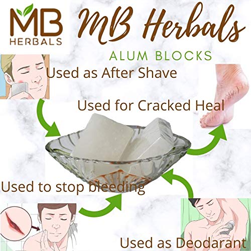 Mb Herbals Shaving Alum Bar 100G | Pack Of 2 Alum Bars | Premium Quality Potassium Shaving Alum Bars, 3.53Oz Each | No Fragrance | Stops Bleeding Due To Minor Nicks & Cuts After Shaving #TOP2