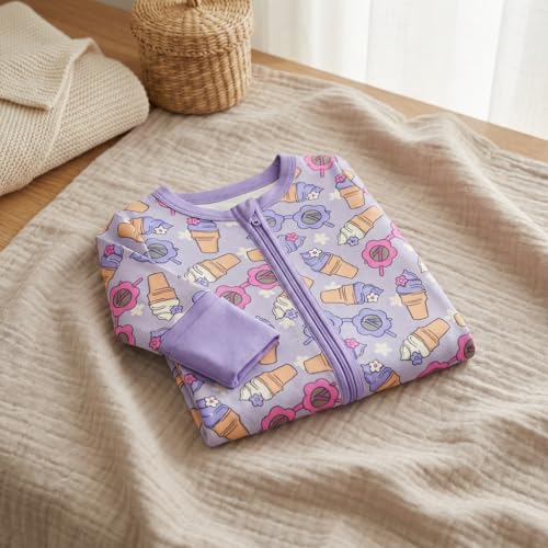 Image of ITSY BITSY BOUTIQUE Viscose Bamboo Baby Pajamas - Boys and Girls Footie Sleeper Convertible 2-Way Zipper Sleeper