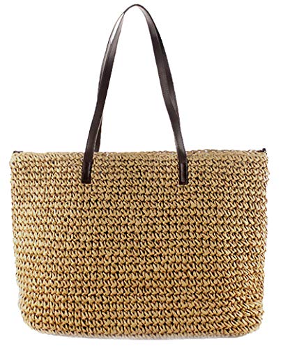 Bolso de Playa para Mujer Tote de Paja Tejido miniatura 1