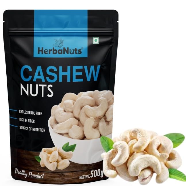 Almond Associates (HerbaNuts) Cashews 500gms | Freshly Oven Roasted | Premium Kaju nuts | Nutritious, Crunchy & Delicious | Gluten Free | Plant-Based Protein (B0C9WY7B3N) Amazon Price History, Amazon Price Tracker