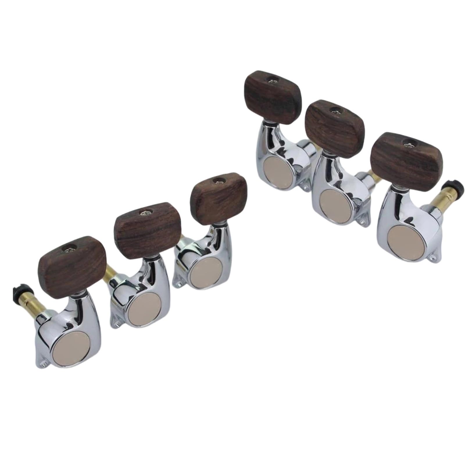 Durable Guitarra Clavijas De Afinación Afinadores De Bloqueo Frontal Clavijeros 3R3L Adecuados Para Guitarra Eléctrica LP(Wooden Handle)