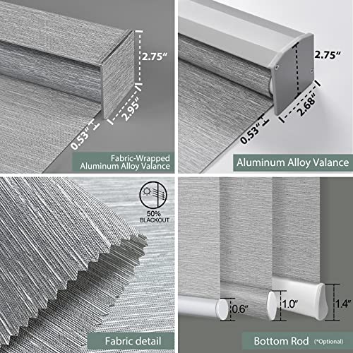 Yoolax Motorized Blinds For Window With Remote, Smart Shades Work With Alexa Google Home 50% Blackout, Automatic Electric Roller Shades Customize Size For Living Room (Foggy Grey) #TOP5