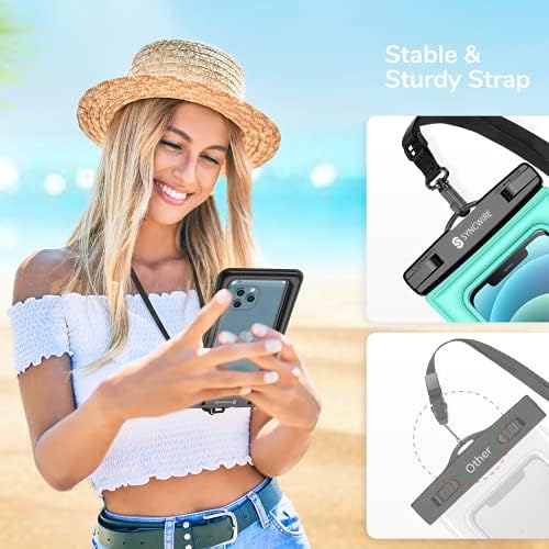 Syncwire Waterproof Phone Case, 2-Pack IPX8 Universal Waterproof Phone Pouch Underwater Dry Bag Compatible with iPhone 14 13 12 SE2 11 Pro XS Max XR X 8 7 6+ Galaxy S23 Ultra S22 Google Pixel Up to 7"