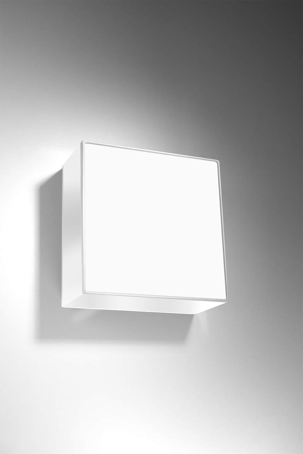 SOLLUX lighting HORUS Plafoniera Quadrata Bianca - Plafoniera con 1 Sorgente Luminosa E27 - Lampadina Non Inclusa - Lampada Moderna per Interni Contemporanei - 25/25/11 cm