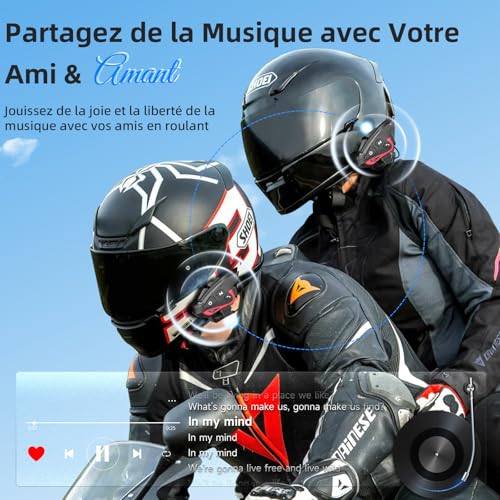 Intercom moto pour 8 motards Moman CP-S avec portée 2000m