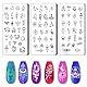 PH PandaHall 3 Stück Mond Sonne Nagel Schablone Stempel, Traumfänger Nail Art Stempelplatte Nagelstempel Nagelstempelplatte Drucken Nagelschablonen Nagelbildplatten Für Den Maniküresalon