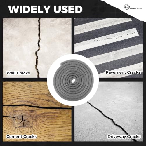 Image of MotiMind Foam Backer Rod for Gaps Joints,1 Inch x 100 Ft,Gray,2 Roll | Caulk Saver Concrete Crack Filler, Weather Stripping Seal, Door Window Insulation, Backing Rod Expansion Joints