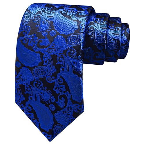 Image of GUSLESON 3.15 inch(8cm) Fashion Paisley Ties Mens Woven Jacquard Necktie for Wedding