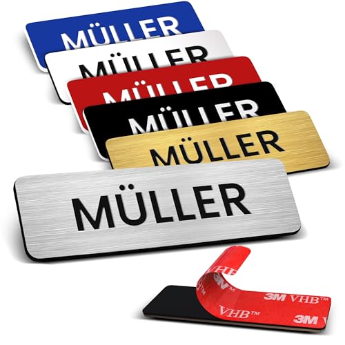 Meinearmbänder personalisiertes Türschild selbstklebend und wetterfest Namensschild für Klingel oder Briefkasten mit Gravur Acrylschild