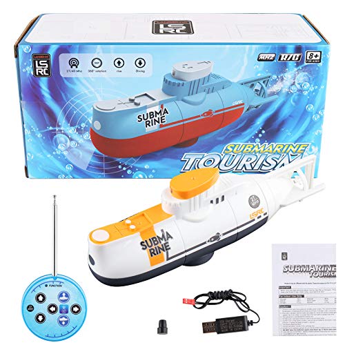 RC Submarine Remote Control Submarine Boat Rechargeable RC Boat Electronic Waterproof Diving Toy for Child Gift Swimming Pool Fish Tank