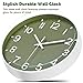 lanktoo Silent Wall Clock Non-Ticking Battery Operated – Modern Olive Green Analog Wall Clock for Living Room, Kitchen, Office, Bedroom – Stylish Home Wall Decor Clock, 8 Inch