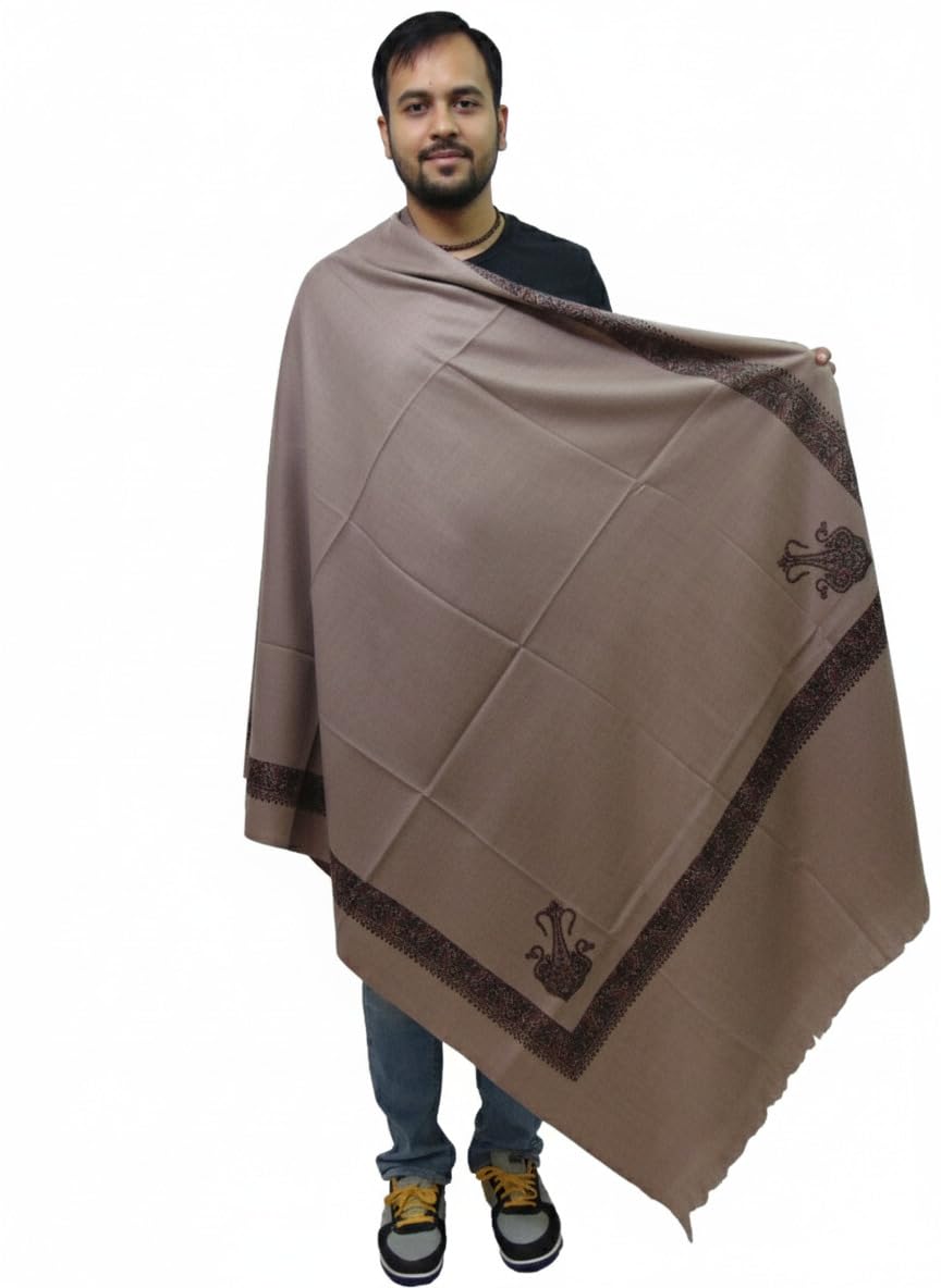 Vrinde Grey Wool Printed Men's Shawl KA-SWL-29-picture-18