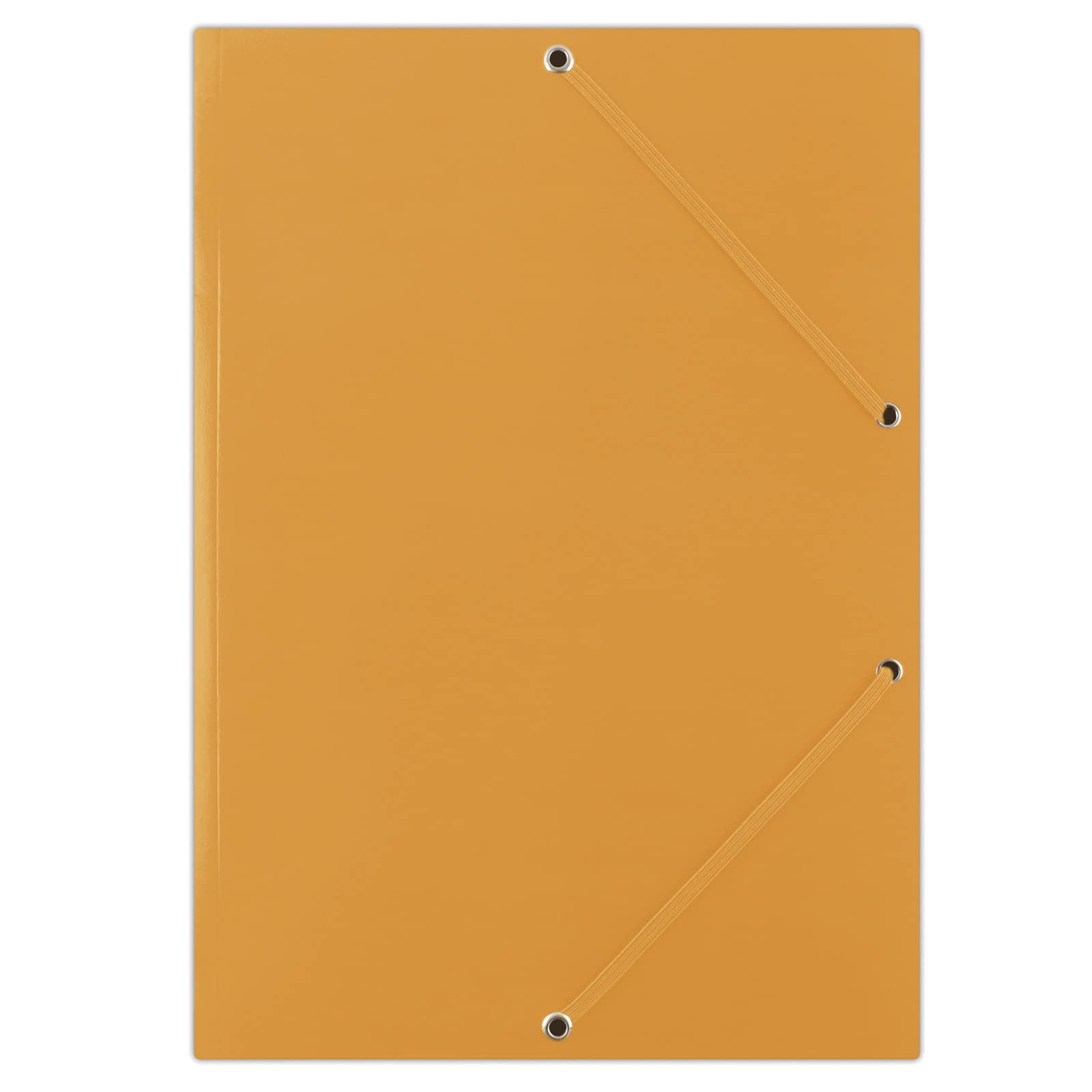 DONAU FEP12G Lot de 50 chemises à coins A4 en carton solide avec 2 élastiques, couleur : orange, idéal pour le bureau et l'école - Point vert