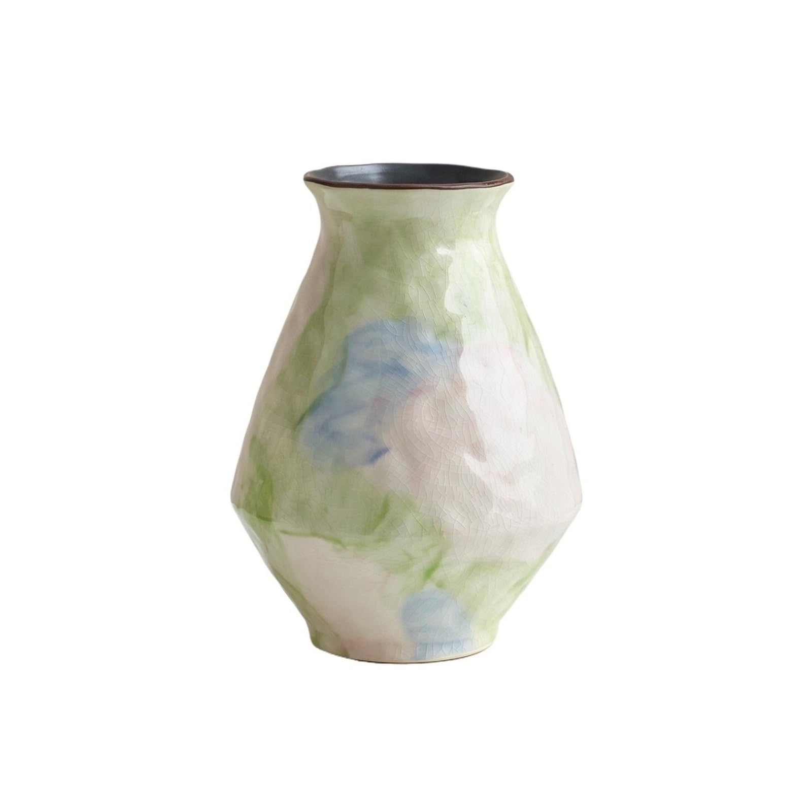 Lizhuzhuzs28 One Color Flower Vases Decorative Art Ceramic Vase Colorful Gradient Dried Flowers Living Room Decoration Flower Vases Decorative For Living Room(Medium)