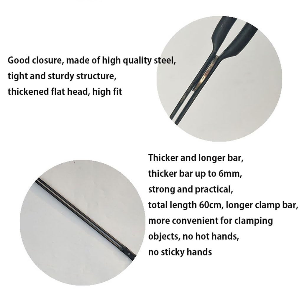 Pinza multifunzionale a testa piatta, pinza for carbone da campeggio e da cucina for caminetti, picnic e barbecue