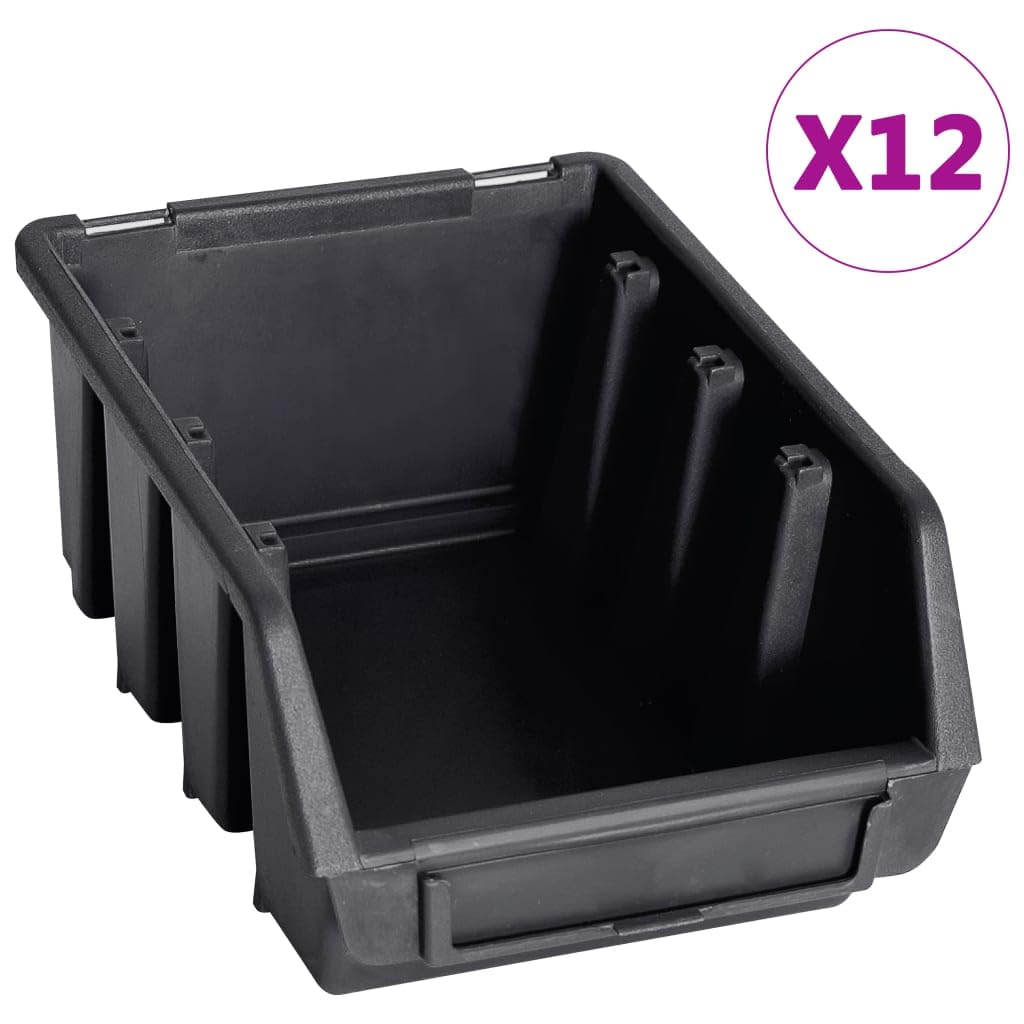 Juego de 32 cajas de almacenamiento para taller, estantería de pared para almacenamiento de herramientas, con 30 cajas apilables, cajas clasificadoras de plástico para tornillos y piezas