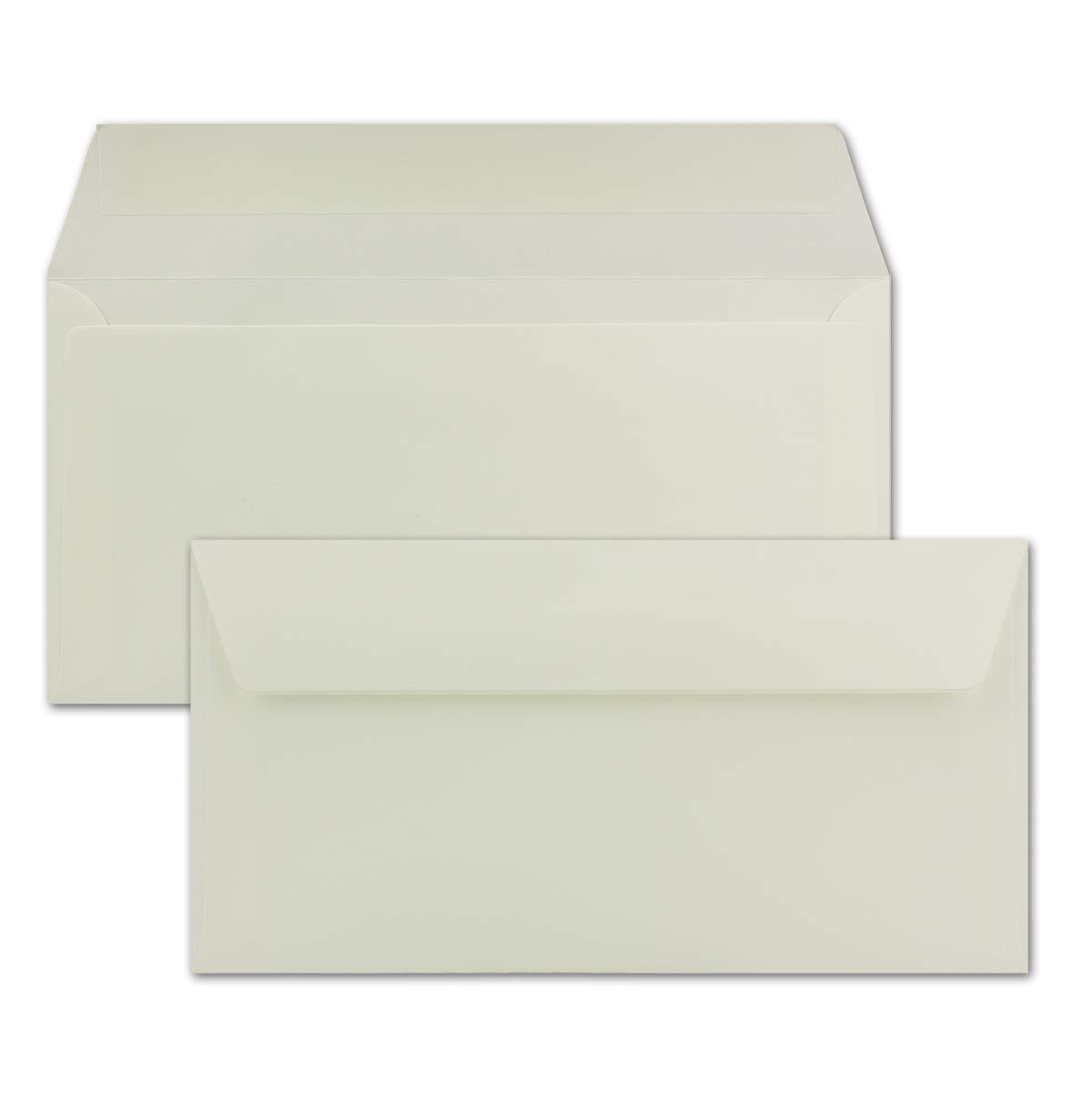 Długie koperty 500 DIN kremowe 22,0 x 11,0 cm 90 g/m², klejone koperty bez okienka, idealne na Boże Narodzenie, kartki z życzeniami, zaproszenia od firmy Glüxx-Agent