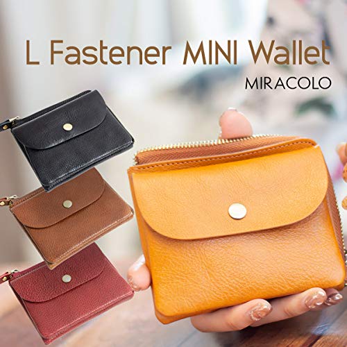 MIRACOLO Full Grain Italian Leather Slim Wallet for Women Card Holder Minimalist Coin Purse Designed in Japan (Dark Brown)2