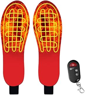 iHEAT Rechargeable Heated Insoles for Women Men,Electric Heated Insoles with Remote Control,Thermal Insoles Wireless Foot Warmer for Hunting Fishing Hiking Camping (Red)