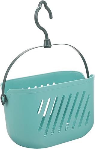 STOBAZA Cesta de almacenamiento de plástico portátil para ducha, cesta de ducha de limpieza con asa, cesta de almacenamiento de plástico para baño,