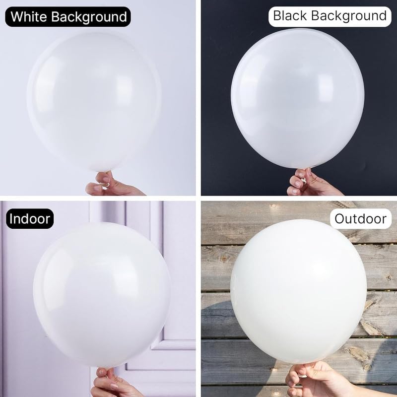 Image of White Balloons 50 pcs 12 Inch Matte White Latex Balloons for Wedding Bridal Engagement Baby Shower Gender Reveal Easter Anniversary Birthday Christmas Party Decorations