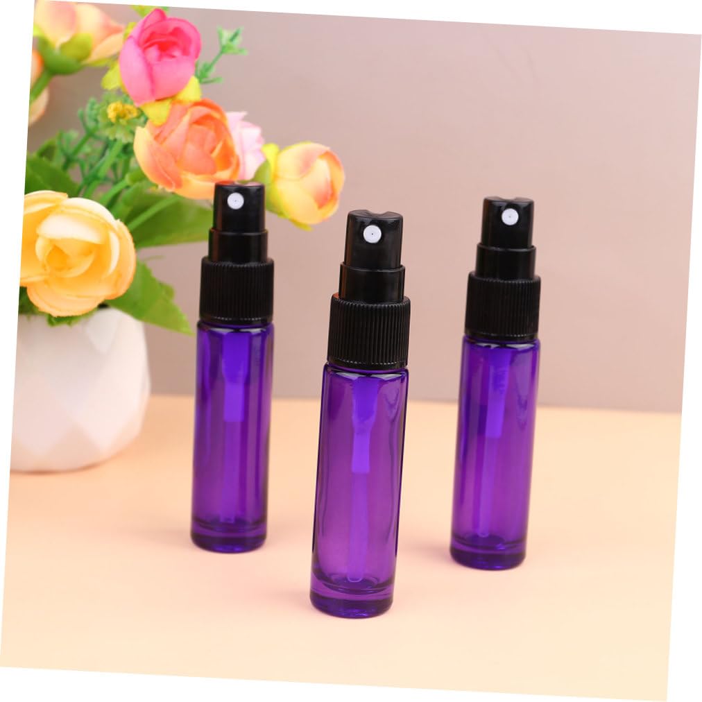 LIFKOME Tragbare Sprühflasche aus Glas 10ml 20 Stück Violett Wiederbefüllbare Parfüm Sprühflasche für Ätherische Öle und Colognes für Reisen und Outdoor Einsatz