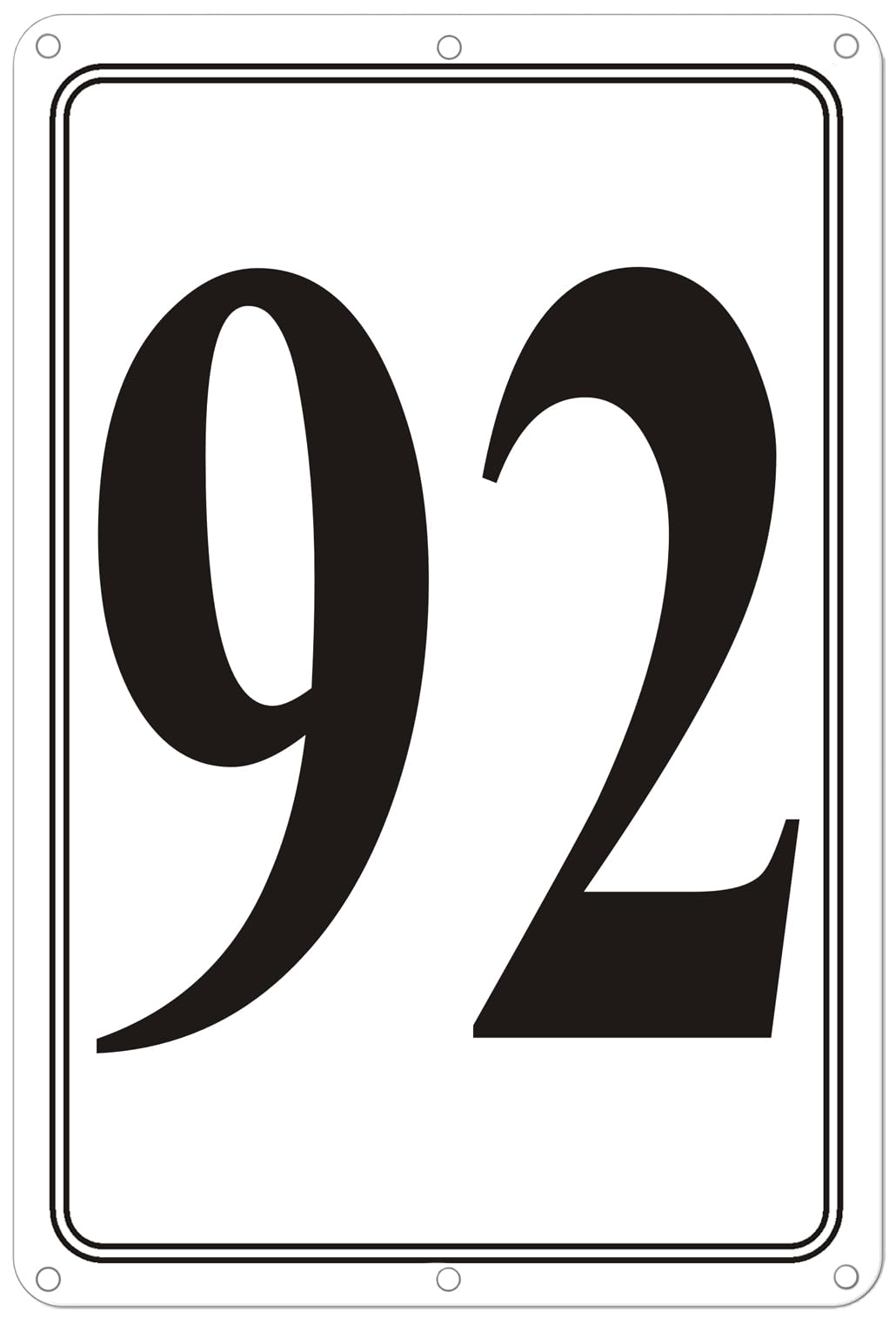 i-CowFun Premium Aluminum Number Signs 92, Metal 12" X 8" Numbered Signs Outdoor for Parking Lots, Floor, Dock, Court, Aisle, Field, High Visibility,